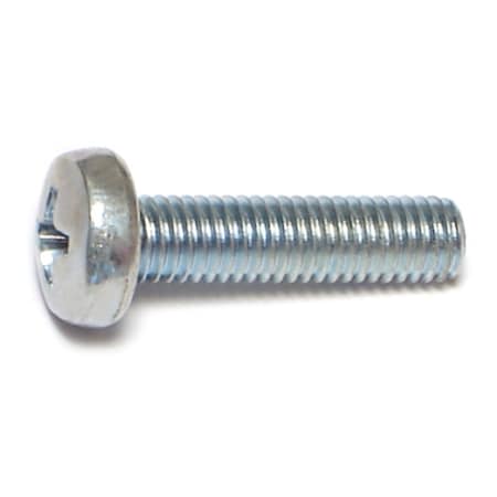 Midwest Fastener M5-0.80 x 20 mm Phillips Pan Machine Screw, Zinc Plated Steel, 50 PK 51561